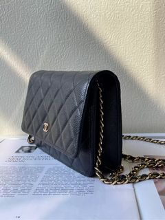 9.99新 Chanel 香奈兒黑金woc 荔枝牛皮