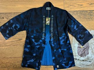 A Bathing Ape BAPE Color Camo Gradation Kimono Shirt Navy
